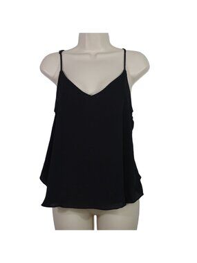 Eight Sixty Black Spaghetti Strap V-Neck Camisole Tank Top Women Size M Sheer